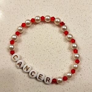 Cancer Custom Glass Bead Bracelet
